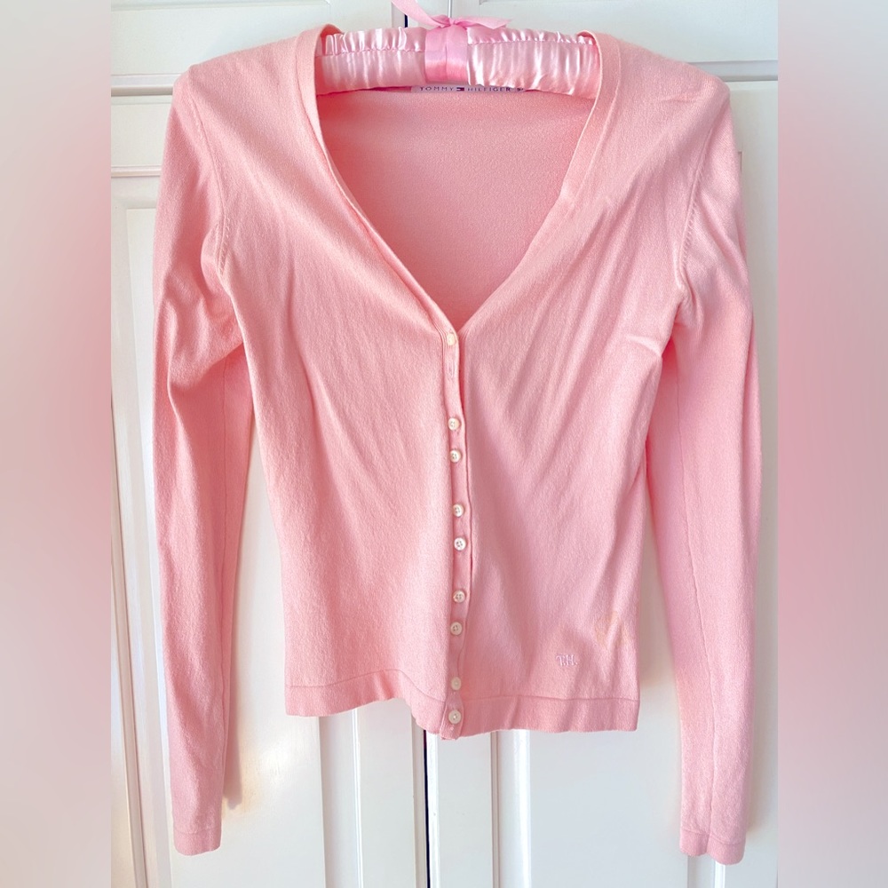 Tommy Hilfiger Pink Cardigan long sleeves button down size S
